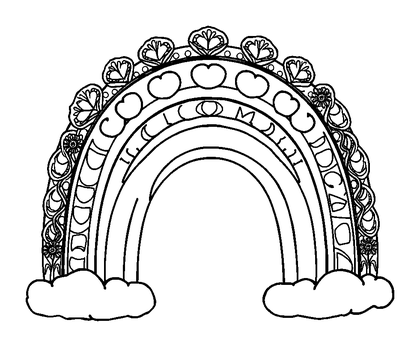 Rainbow Colouring Page (Adults, Standard)