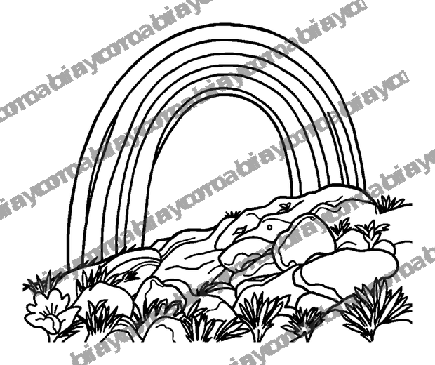 Rainbow colouring page — free printable for teens