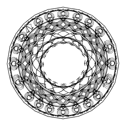 Ripple Circle Colouring Page (Adults, Intricate)