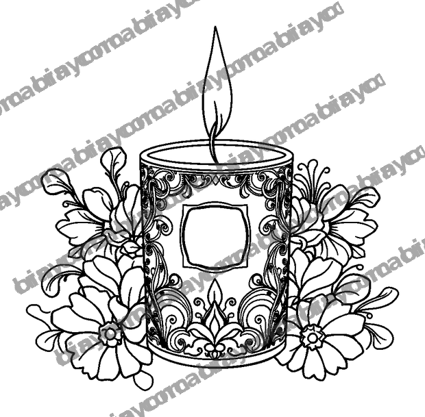 Scented Candle colouring page — free printable for adults