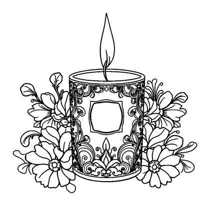 Scented Candle Colouring Page (Adults, Intricate)