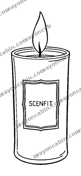 Scented Candle colouring page — free printable for teens