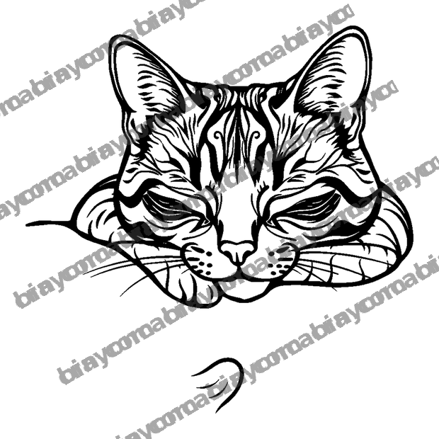 Sleeping Cat colouring page — free printable for adults