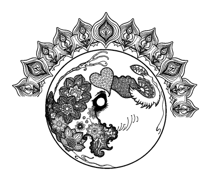 Sleepy Moon Colouring Page (Adults, Intricate)