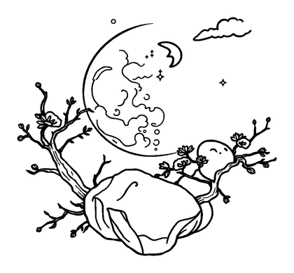 Sleepy Moon Colouring Page (Teens, Standard)