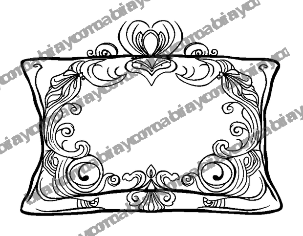 Soft Pillow colouring page — free printable for adults