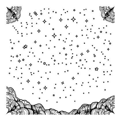 Starry Night Sky Colouring Page (Adults, Intricate)