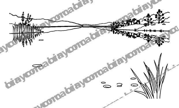 Still Lake colouring page — free printable for teens