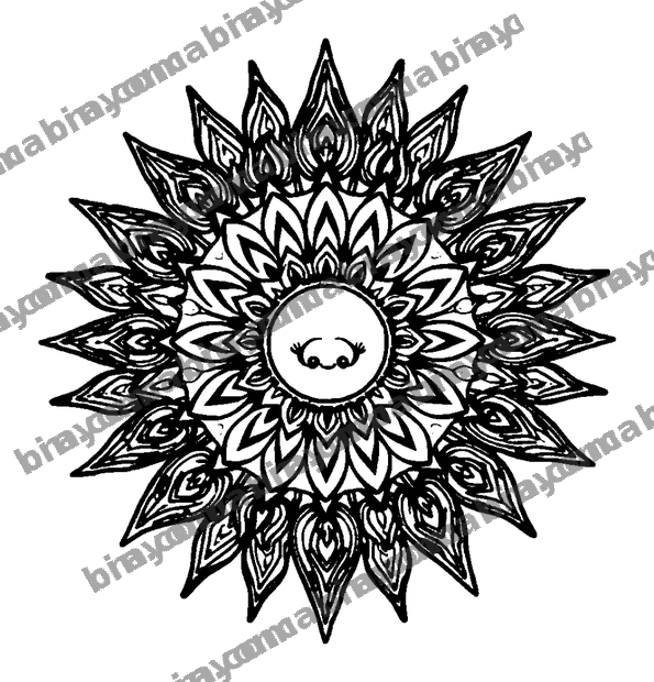 Sun Mandala colouring page — free printable for adults
