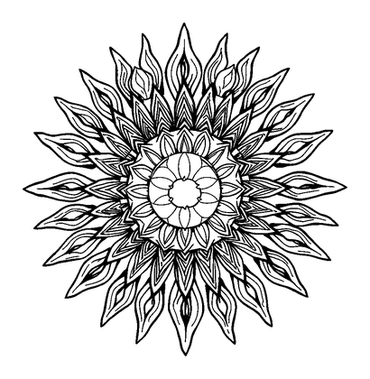 Sun Mandala Colouring Page (Adults, Standard)
