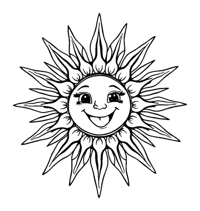Sun Mandala Colouring Page (Teens, Standard)