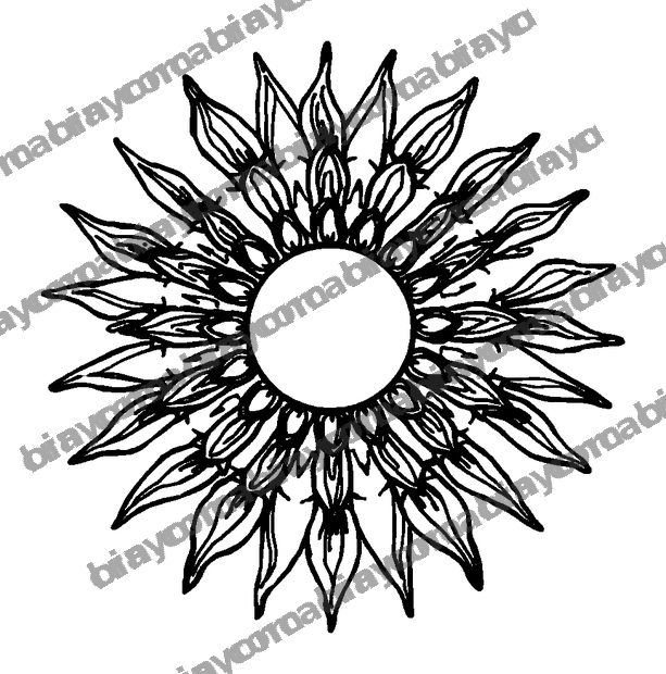 Sun Mandala colouring page — free printable for teens