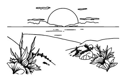 Sunrise Colouring Page (Adults, Standard)