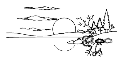 Sunset Calm Colouring Page (Adults, Standard)