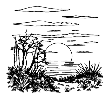 Sunset Calm Colouring Page (Teens, Standard)