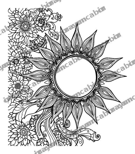 Sunshine colouring page — free printable for adults