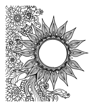 Sunshine Colouring Page (Adults, Intricate)