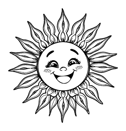 Sunshine Colouring Page (Adults, Standard)