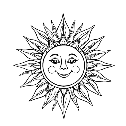 Sunshine Colouring Page (Adults, Standard)
