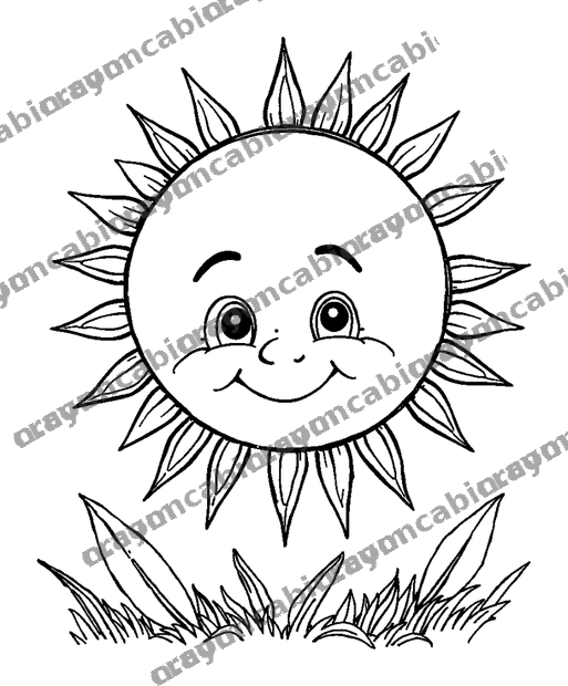 Sunshine colouring page — free printable for teens