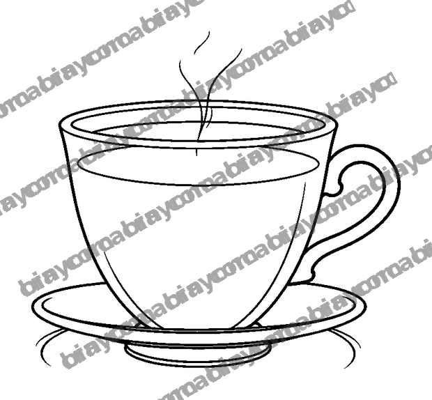 Tea Cup Calm colouring page — free printable for teens