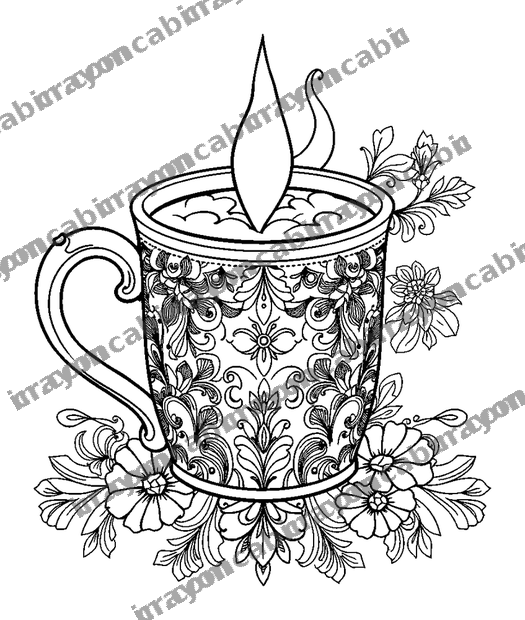 Warm Mug colouring page — free printable for adults