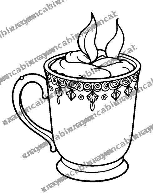 Warm Mug colouring page — free printable for adults