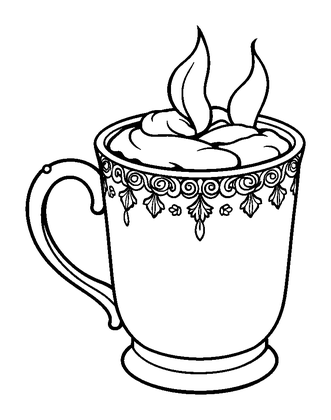 Warm Mug Colouring Page (Adults, Standard)