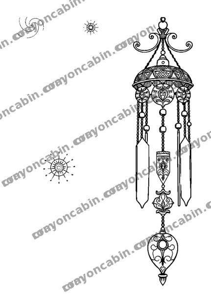 Wind Chime colouring page — free printable for adults