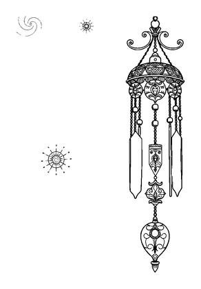 Wind Chime Colouring Page (Adults, Intricate)