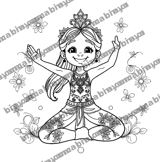 Yoga Pose colouring page — free printable for adults