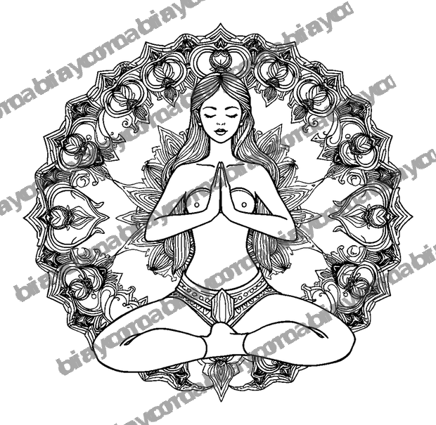 Yoga Pose colouring page — free printable for adults