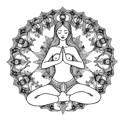 Yoga Pose Colouring Page (Adults, Intricate)