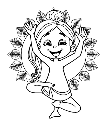 Yoga Pose Colouring Page (Adults, Standard)