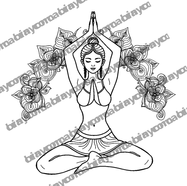 Yoga Pose colouring page — free printable for adults