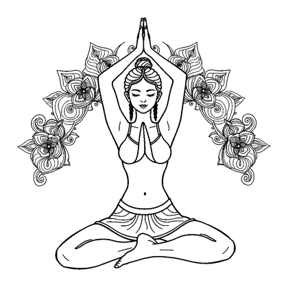 Yoga Pose Colouring Page (Adults, Standard)