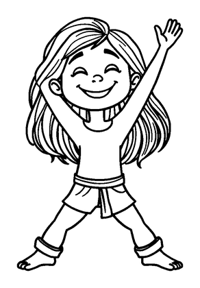 Yoga Pose Colouring Page (Teens, Standard)