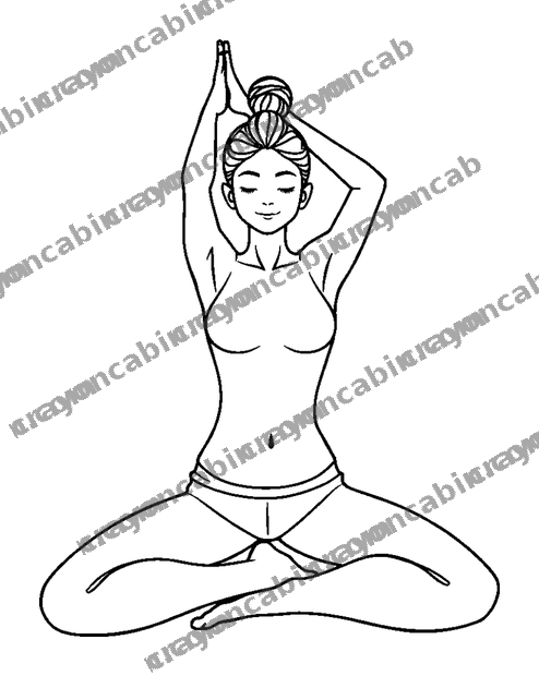 Yoga Pose colouring page — free printable for teens