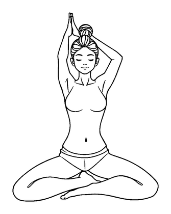 Yoga Pose Colouring Page (Teens, Standard)