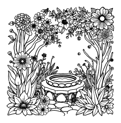 Zen Garden Colouring Page (Adults, Intricate)