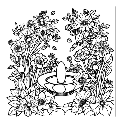 Zen Garden Colouring Page (Adults, Intricate)