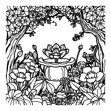 Zen Garden Colouring Page (Adults, Standard)