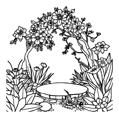 Zen Garden Colouring Page (Teens, Standard)